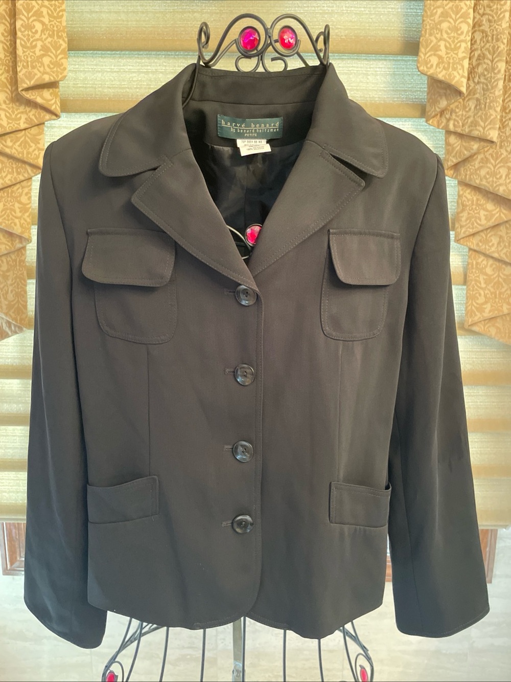 HARVE BENARD Women’s Black Blazer/Suit Jacket Size 14 Petite - Pockets & Lined
